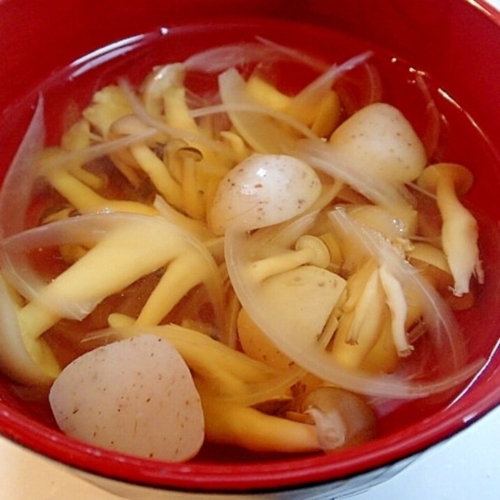 麺つゆで 丸こんにゃくと玉葱としめじのお吸い物 レシピ 作り方 By ぷ みぃまま 楽天レシピ